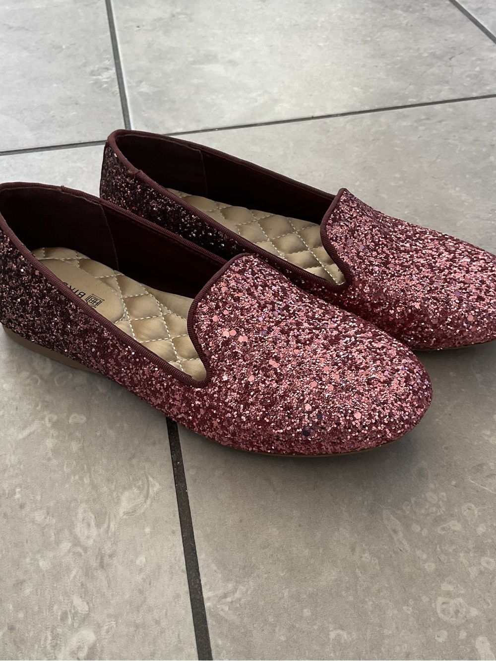 Birdies little starling Rose sparkle Loafers euc no box size 1 casual slip on
